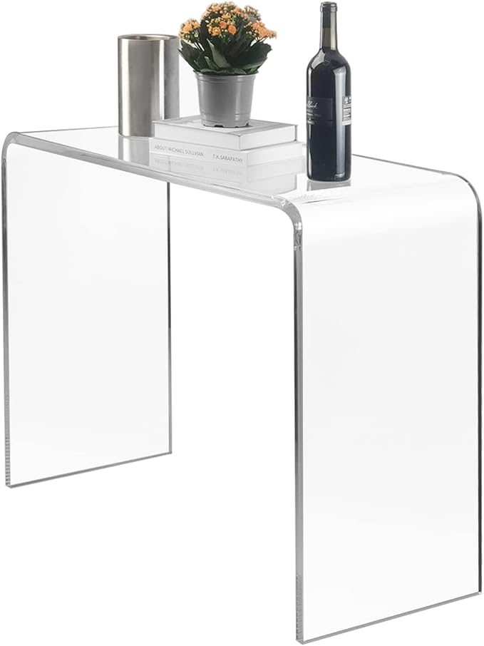 Acrylic Console Table, 37.5” L Thick Modern Entryway Table for Hallway, Living Room, Clear Acrylic Desk, 37.5” W x 29.25” H x 15.25” D, 220LBS Weight Capacity.