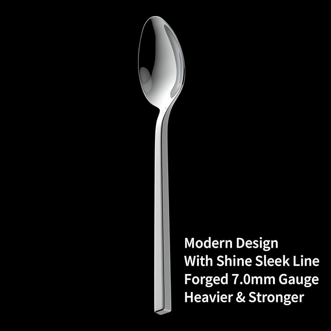 Alata Cube 20-Piece Forged Stainless Steel Flatware Set Cutlery Set,Silverware Set Service for 4,Mirror Finish,Dishwasher Safe