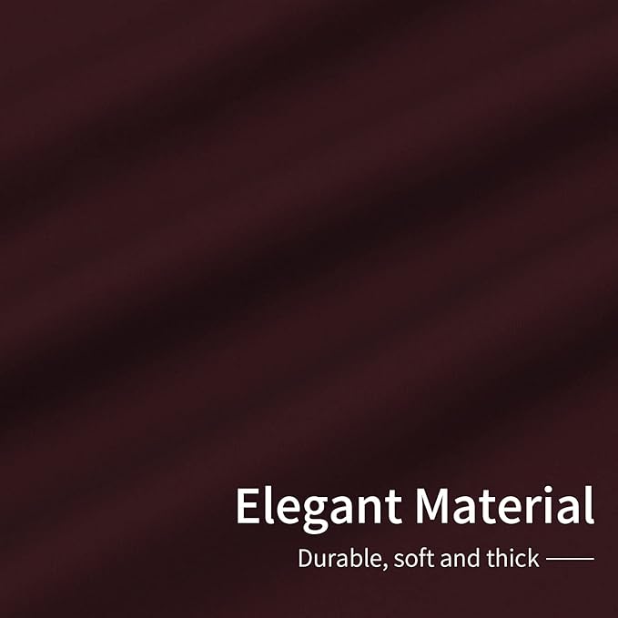 Easy-Going Blackout Curtains for Bedroom, Solid Thermal Insulated Grommet and Noise Reduction Window Drapes, Room Darkening Curtains for Living Room, 2 Panels(42x84 in, Wine)