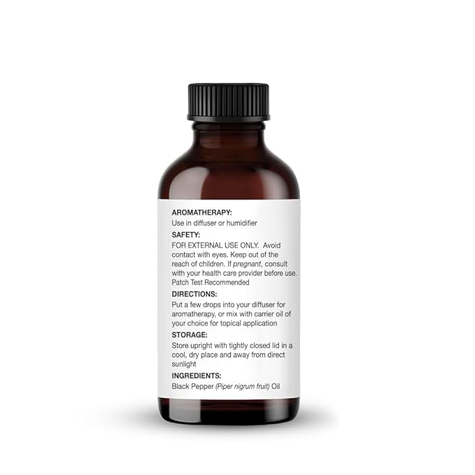 Majestic Pure Black Pepper Essential Oil with Glass Dropper - 1 Fl Oz - 100% Pure and Natural Black Pepper Oil - Premium Grade Essential Oils for Diffuser, Aromatherapy, Soap and Candle Making