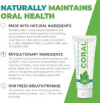Coral White Nano Silver Mint Toothpaste, Natural Fluoride Free Teeth Whitening Toothpaste, Coral Calcium Nano Silver Infused SLS, Glycierin Free 4 Ounce (4 Pack)