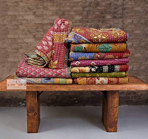 Wholesale Mix lot Tribal Kantha Quilts Vintage Cotton Bed Cover Sari Throw Old Assorted Patches Rally (3)