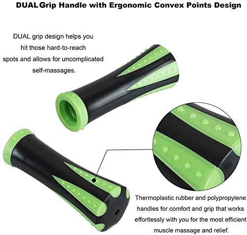Yansyi Muscle Roller Stick for Athletes - Body Massage Roller Stick - Release Myofascial Trigger Points Reduce Muscle Soreness Tightness Leg Cramps & Back Pain for Physical Therapy & Recovery (Black)