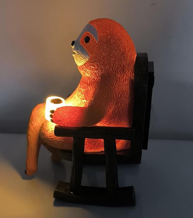 Cute Sloth Solar Light Fairy Garden Accessories Outdoor Figurine Lights Micro Landscape Garden Decorations for Patio Yard Lawn Porch Housewarming Garden Gift Sloth Gifts Valentines Day Gifts
