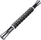 Muscle Roller Stick for Athletes - Deep Tissue Fascia Blaster & Roller Massager for Myofascial Pain Relief - Handheld Physical Therapy & Recovery Tool(White black-18 inch)