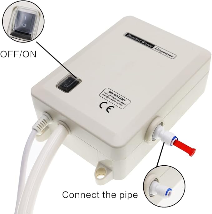 Bottle Water Dispenser Pump System, 20ft 110V AC US Plug High Flow Bottled Water Dispensering with Dual Inlet for Home Kitchen Coffee Tea Machines Water Dispenser Ice-Maker Refrigerator