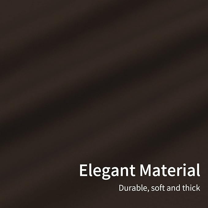 Easy-Going Blackout Curtains for Bedroom, Solid Thermal Insulated Grommet and Noise Reduction Window Drapes, Room Darkening Curtains for Living Room, 2 Panels(46x63 in, Dark Brown)