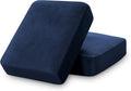 PrinceDeco Velvet Couch Cushion Cover Stretch Cushion Slipcover for Chair Loveseat Sofa Furniture Protector Seat Cushion Sofa Cover (Each Width Up to 29.5", Navy)