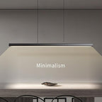 JAYMP Minimalist Linear Pendant Light Dimmable LED Modern Chandelier Dining Room Island Light Restaurant Cafe Bar Office Hanging Lamp Black 57"