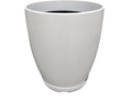 FixtureDisplays® 11.8" Diameter 11.8" Tall White Plant Pots, Plastic Flower Pots with Drainage Holes and Saucers for Indoor and Outdoor 15748-NF
