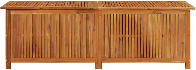 vidaXL Outdoor Storage Box, [Load Capacity Gallon] Deck Box with Gas-Lift Lid, Storage Chest with Water-Resistant Zippered Bag Inside, 68.9''x19.7''x22.8'', Solid Acacia Wood