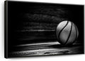 ElephantStock Basketball Wall Art - Horizontal Framed Canvas - 1-Piece Hallway Wall Decor - Photography sports Canvas Print - Black and Gray Decor for Wall - 13" X 9"