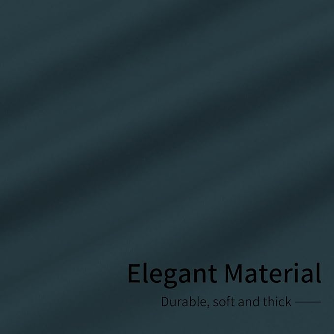 Easy-Going Blackout Curtains for Bedroom, Solid Thermal Insulated Grommet and Noise Reduction Window Drapes, Room Darkening Curtains for Living Room, 2 Panels (34x72 in, Bluestone)