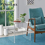 ONELUX 1626 Acrylic Bedside nightstand with Additional Shelf,Lucite Occasional Sofa Tables, Clear