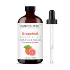 Majestic Pure Grapefruit Essential Oil with Glass Dropper - Huge 4 Fl Oz - 100% Pure and Natural Grapefruit Oil - Premium Grade Essential Oils for Diffuser, Aromatherapy, Soap and Candle Making
