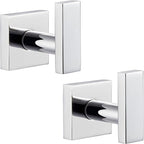 Angle Simple Bath Towel Hook 2 Pack, Stainless Steel Square Robe Coat Holder for Wall, Bathroom Kitchen Garage Wall Hook for Hanging Tools, Polished Chrome