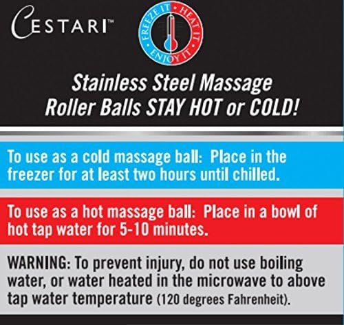 Massage Ball Hot Cold Roller Ball - Relieve Muscle Pain Fast - Stainless Steel Gel Balls for Heat or Ice Therapy-Feet Pain-Plantar Fasciitis-Back Ache-Myofascial Release–Deep Tissue Trigger Points