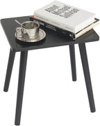 AWASEN Side Table, Small Black End Table for Living Room Bedroom Office Small Spaces, Modern Accent Side Table Nightstand with Solid Wood, Easy Assembly, (Black)
