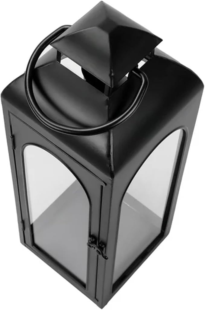Bdor 20-Inch Metal and Tempered Glass Candle Lantern - Premium Outdoor Lantern, Decorative Lanterns with Handcrafted Design for Patio, Garden & Indoor Decor