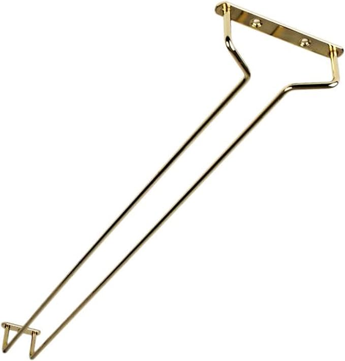 TrueCraftware- 24-Inch Wine Glass Rack Brass Finish Set of 2- Stemware Rack Wire Hanging Rack Under Cabinet Wine Glass Stemware Holder Glass Storage Hanger Organizer for Kitchen and Bar
