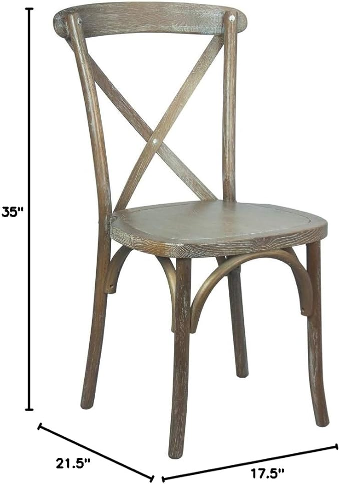 EMMA + OLIVER Medium with White Grain X-Back Chair