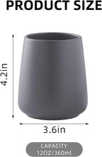 Grey Toothbrush Holder for Bathroom - Ceramic Tooth Brushing Holders, Toothpaste Holder, Reusable Toothbrush Mouthwash Cup, Space-Saving Design for Bathroom Countertop