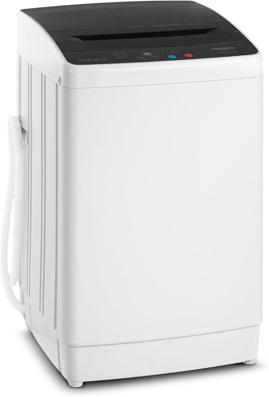 ROVSUN 30LBS Washing Machine, Full-Automatic Portable Washer with Stainless Steel Drum, Electric Laundry Machine, 110V Washer and Spin Dryer Combo with Drain Pump for Home, Apartment, Dorm