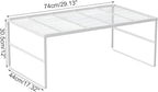 Kitchen Cabinet Storage Shelf Stackable Wire Spice Rack Organizer Heavy Duty Space Saver for Bathroom Bedroom Closet Laundry Room Office Countertop - White, Pack 1