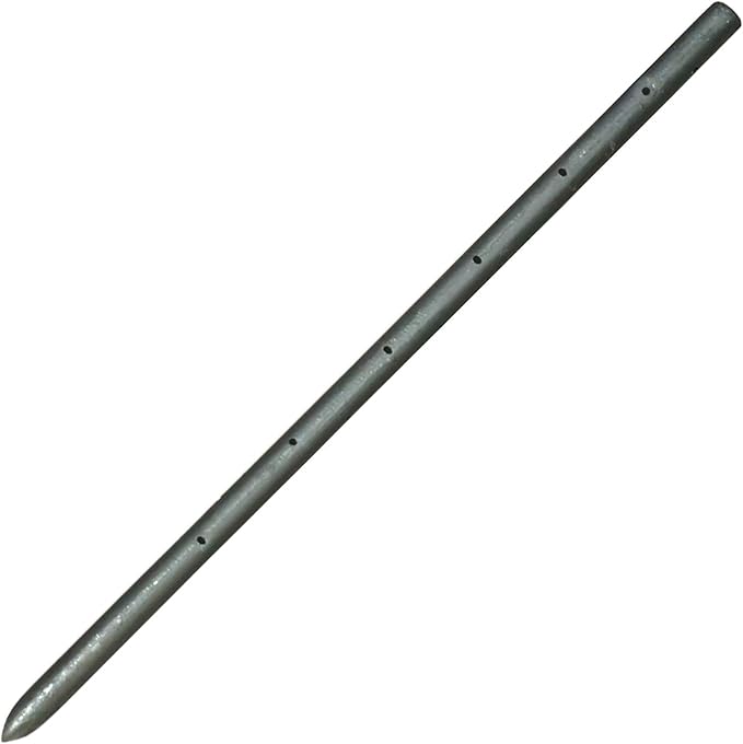 Sandbaggy Round Steel Concrete Form Stakes with Nail Holes - Rust Resistant Coating - Removable, Reusable (50, 3/4 in X 24 in)