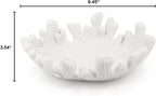 Accessoryway White Coral Textured Decorative Bowl,9.45" Medium Resin Decorative Centerpiece Bowl for Coastal Beach theme house table centerpiece decorations & Nautical decorations for coffee table