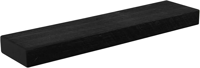 joelsantiques 30 Inch Floating Shelves for Wall - 30x6x2 in - Natural Wood, Easy Install - Heavy Duty Rustic Book Shelves - Bathroom, Kitchen, Living Room - Black