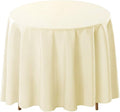 Surmente Ivory Tablecloth for Round Tables, 120-inch Round Table Cloths for Weddings, Banquets, or Restaurants