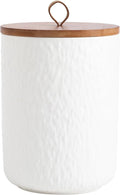 Kitchen Canisters for Countertop, Ceramic Coffee Canisters with Airtight Lids Food Storage Jars Sugar Container for Kitchen Counter Tea, Coffee Beans, Spice (#001White-44oz/1300ml)