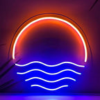 LED Decorative Lights USB Mountains Sunrise Sunset Led Neon Signs Home Decoration Wall Art Holiday Gift Brightness Adjustable 15''x15''