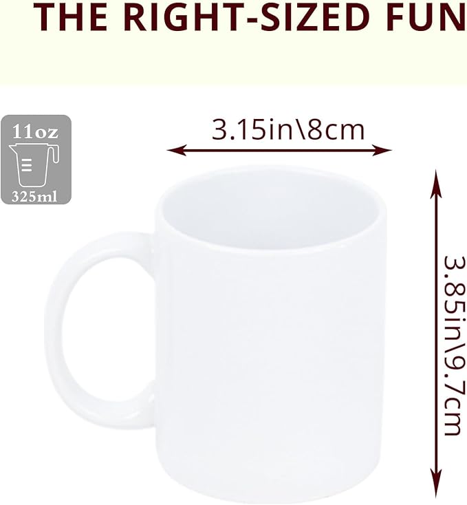 11oz Sublimation Coffee Mug Packed in White Box (24, White)
