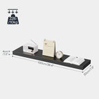 HOOBRO Floating Shelves for Wall, Wall Mounted Shelf Set of 2, 39.4" Hanging Shelf with Invisible Brackets, for Wall in Bathroom, Bedroom, Toilet, Kitchen, Livingroom, Office, Black BK100BJP201