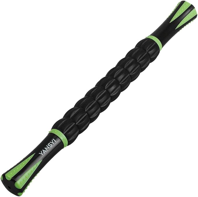 Yansyi Muscle Roller Stick for Athletes - Body Massage Roller Stick - Release Myofascial Trigger Points Reduce Muscle Soreness Tightness Leg Cramps & Back Pain for Physical Therapy & Recovery (Black)