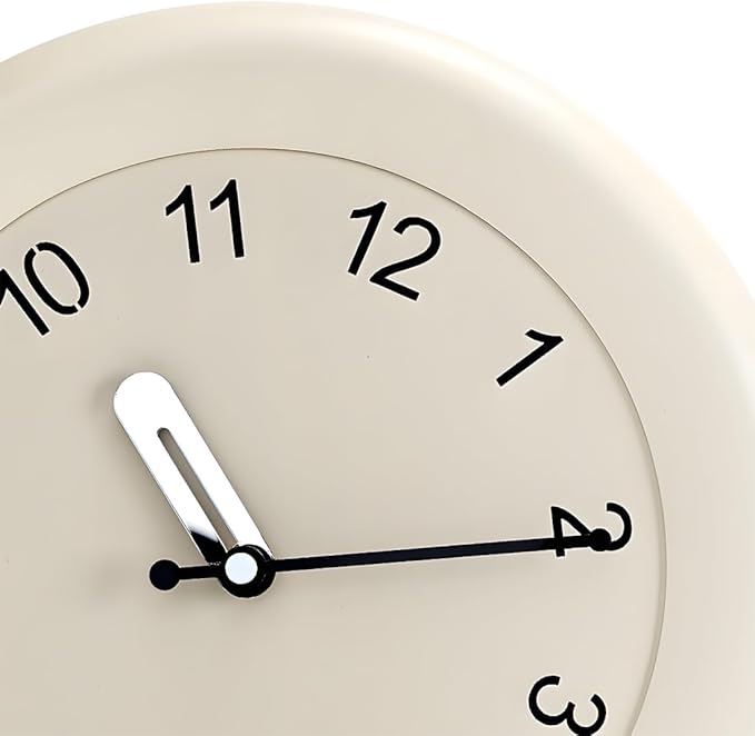 Kesin Wooden Wall Clocks 12 Inch Silent Non Ticking Wall Clocks Battery Operated - Wood White Modern Office Simple Minimalist Clocks Decorative for Kitchen, Home,Bedroom, Office, Home, Living Room