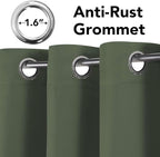 H.VERSAILTEX Ultra Soft Microfiber Thermal Insulated Antique Copper Grommet Blackout Curtains/Window Treatment Draperies 52 by 72 - Inch for Living Room/Bedroom,Set of 2 - Bronze Green