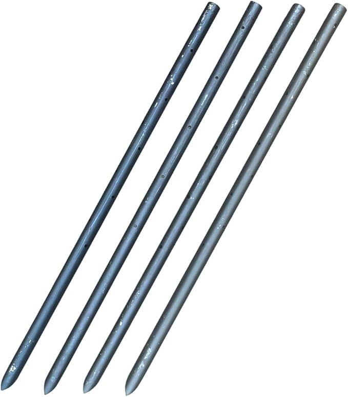 Sandbaggy Round Steel Concrete Form Stakes with Nail Holes - Rust Resistant Coating - Removable, Reusable (10, 3/4 in X 24 in)