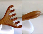 Natural Wooden Gua Sha Tool,Wooden Gua Sha Scraping Massage Tool,Long Handle Sandalwood Six Claw Antler Massager,1 Pieces