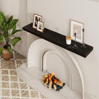 48 inch Floating Shelves for Wall Large Wall Mounted Shelves with Invisible Brackets, Black Long Shelves for Bathroom, Living Room, Kitchen, Office, 48x9.1 inch deep Set of 2
