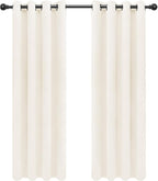 Easy-Going Curtains for Bedroom, Solid Thermal Insulated Grommet and Noise Reduction Window Drapes, Curtains for Living Room, 2 Panels (52x84 in,Ivory)