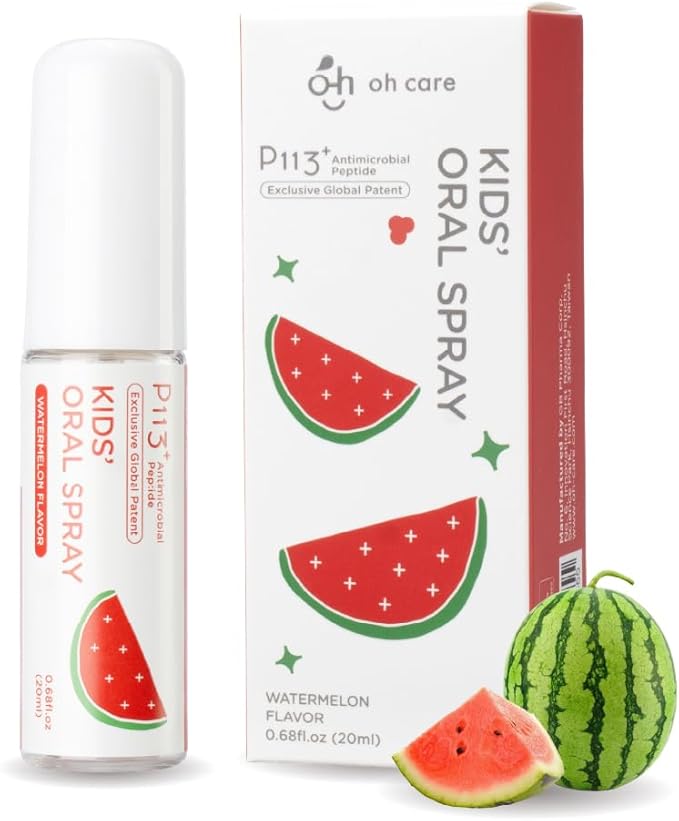 Mouth Spray for Kids, Toddler Toothpaste Helper, Fluoride Free Baby Toothpaste Cavity Protection, Oral Care with Natural P113+ Antibacterial Peptide - for Newborns to Age 6 (Watermelon)