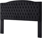 24KF Upholstered Tufted Button Velvet Headboard,Comfortable Fashional Headboard King/CA King Size,Black