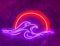 LED Decorative Lights USB Mountains Sunrise Sunset Led Neon Signs Home Decoration Wall Art Holiday Gift Brightness Adjustable 15.7''x15''