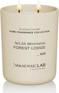 M&SENSE Natural Soy Candle| Forest Lodge | 16.6 oz, 95H Burn | Minimalist Scented Candle for Relaxation, Gifting, Home Décor | for Bedroom, Office, Party Large