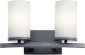 KICHLER 45496BK Crosby Vanity, 2-Light 200 Total Watts, Black