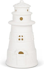 White Ceramic Lighthouse Statue Lamp - Light House Book Shelf Decor Aesthetic,Beach Themed Room Decor,Nautical Coastal Ocean Decor for Home Bedroom Bathroom Living Room