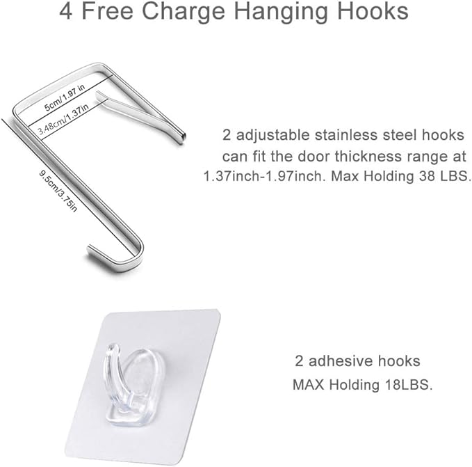 Hanging Laundry Hamper,Door Hanging Hamper with Width Opening, Over the Door Laundry bag with hooks, Laundry Collector and Over Door Storage Bag (36x22 Inch,Pop Grey)